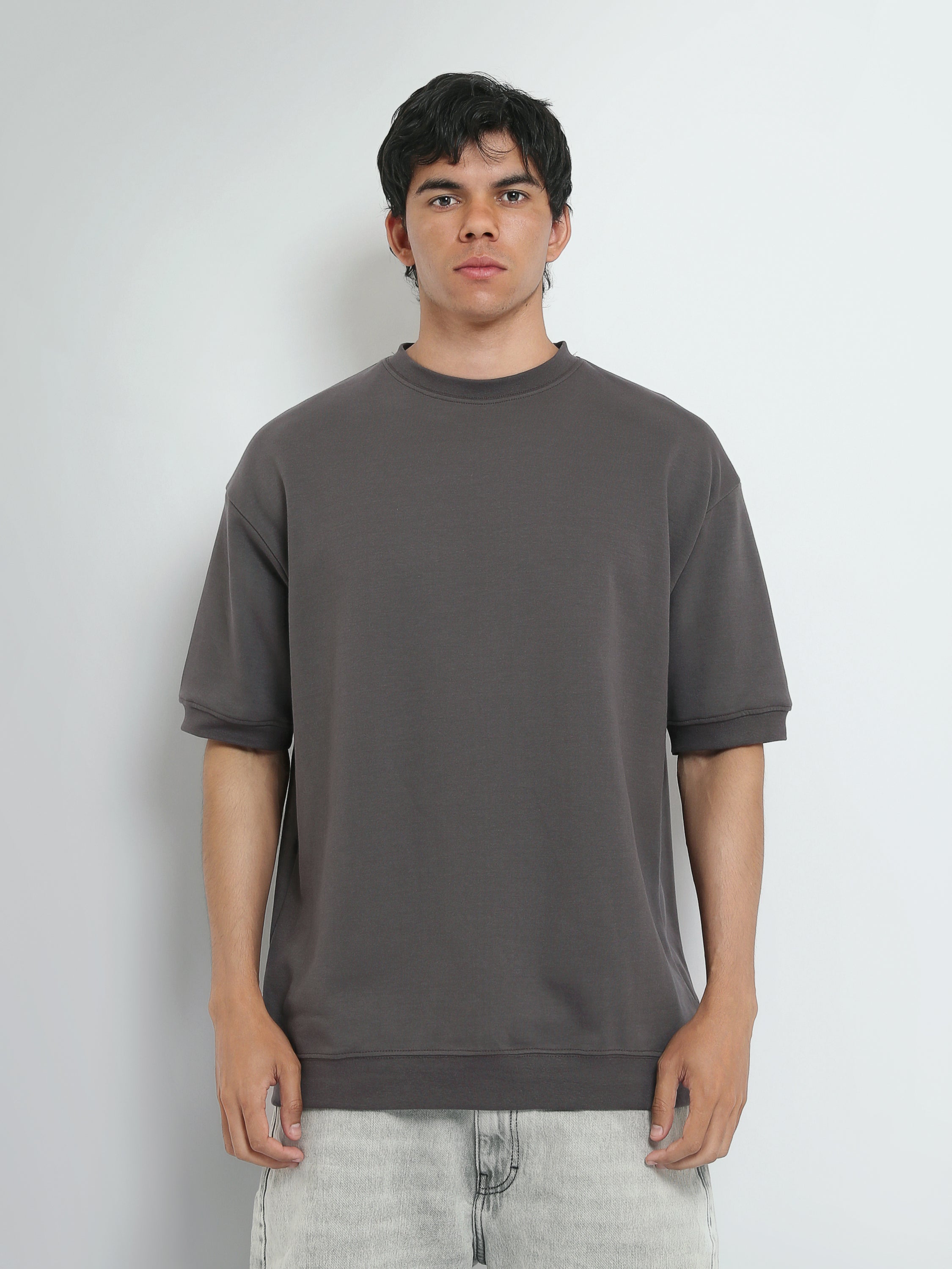 Town Team t-shirts round neck slouchy fit D-GREY