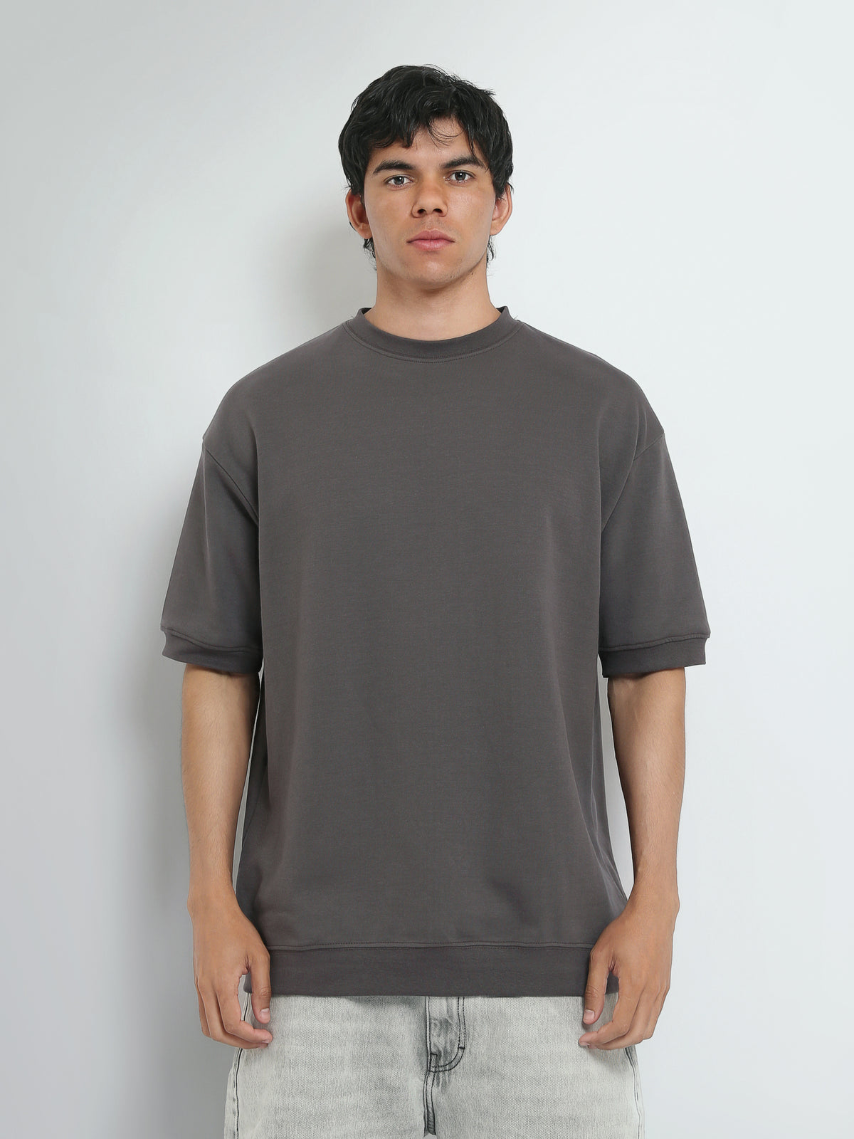 Town Team t-shirts round neck slouchy fit D-GREY