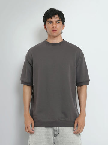 Town Team t-shirts round neck slouchy fit D-GREY