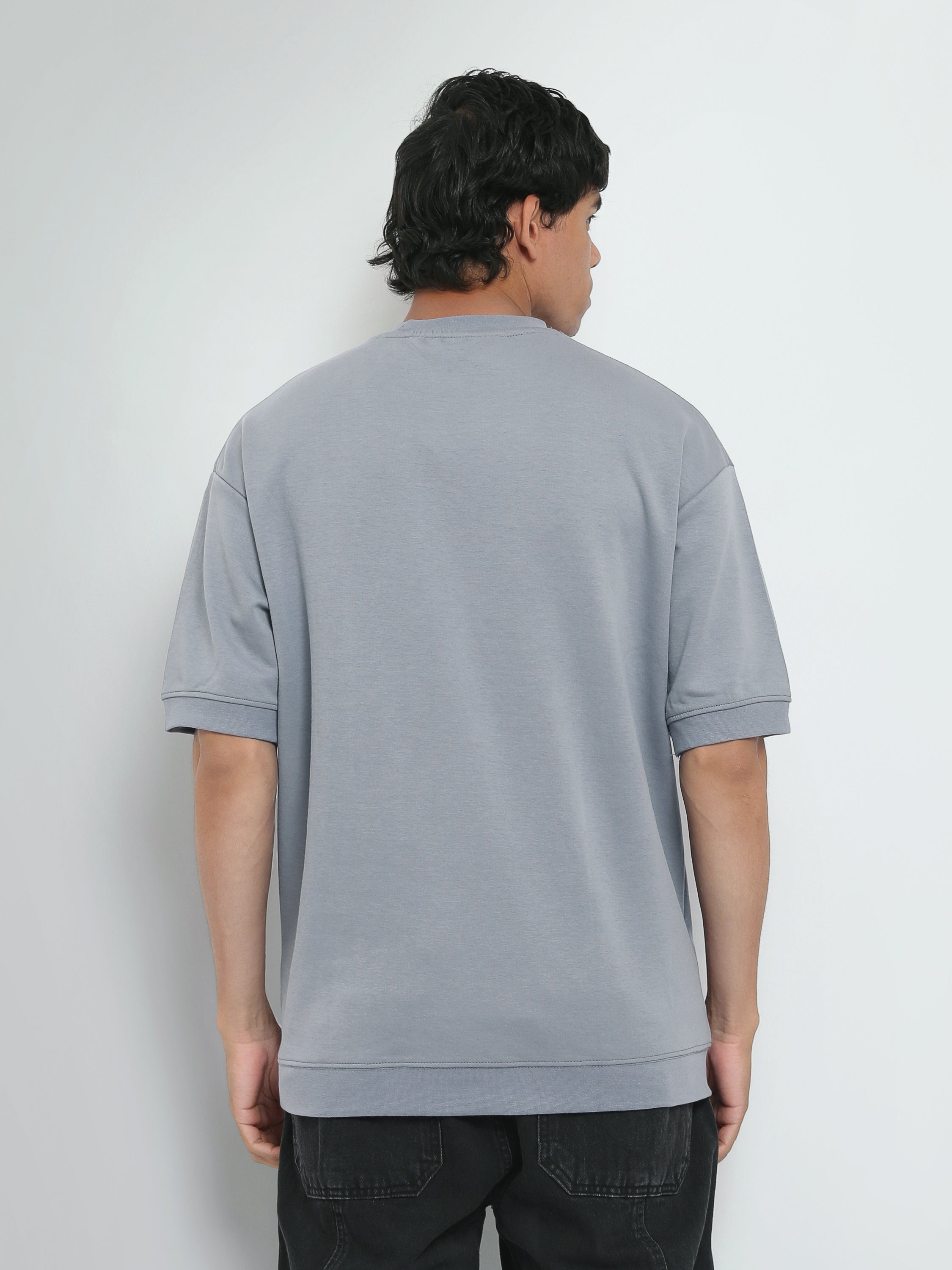 Town Team t-shirts round neck slouchy fit D-GREY