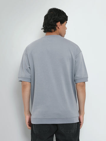 Town Team t-shirts round neck slouchy fit D-GREY
