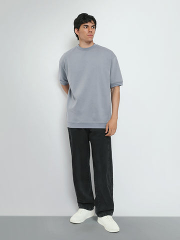 Town Team t-shirts round neck slouchy fit D-GREY