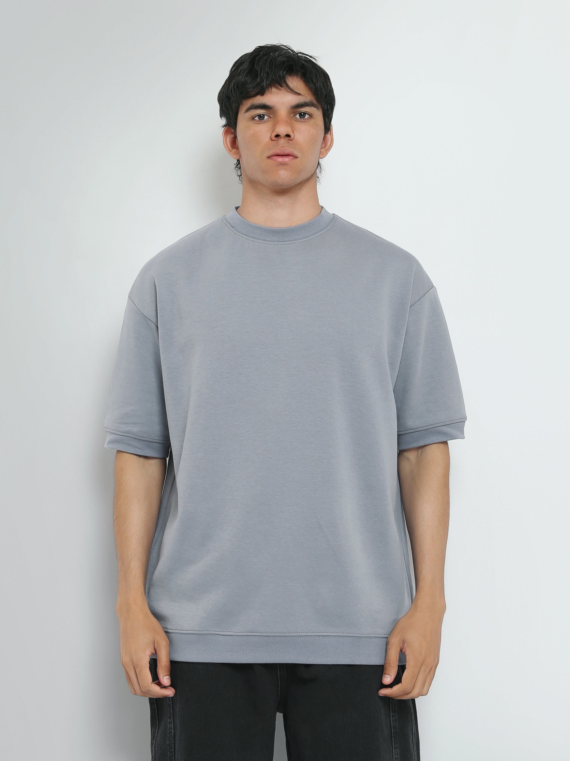 Town Team t-shirts round neck slouchy fit D-GREY