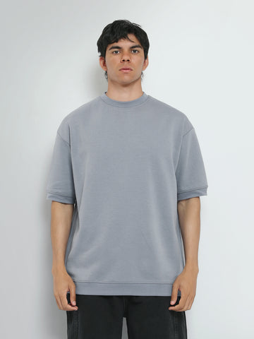 Town Team t-shirts round neck slouchy fit D-GREY