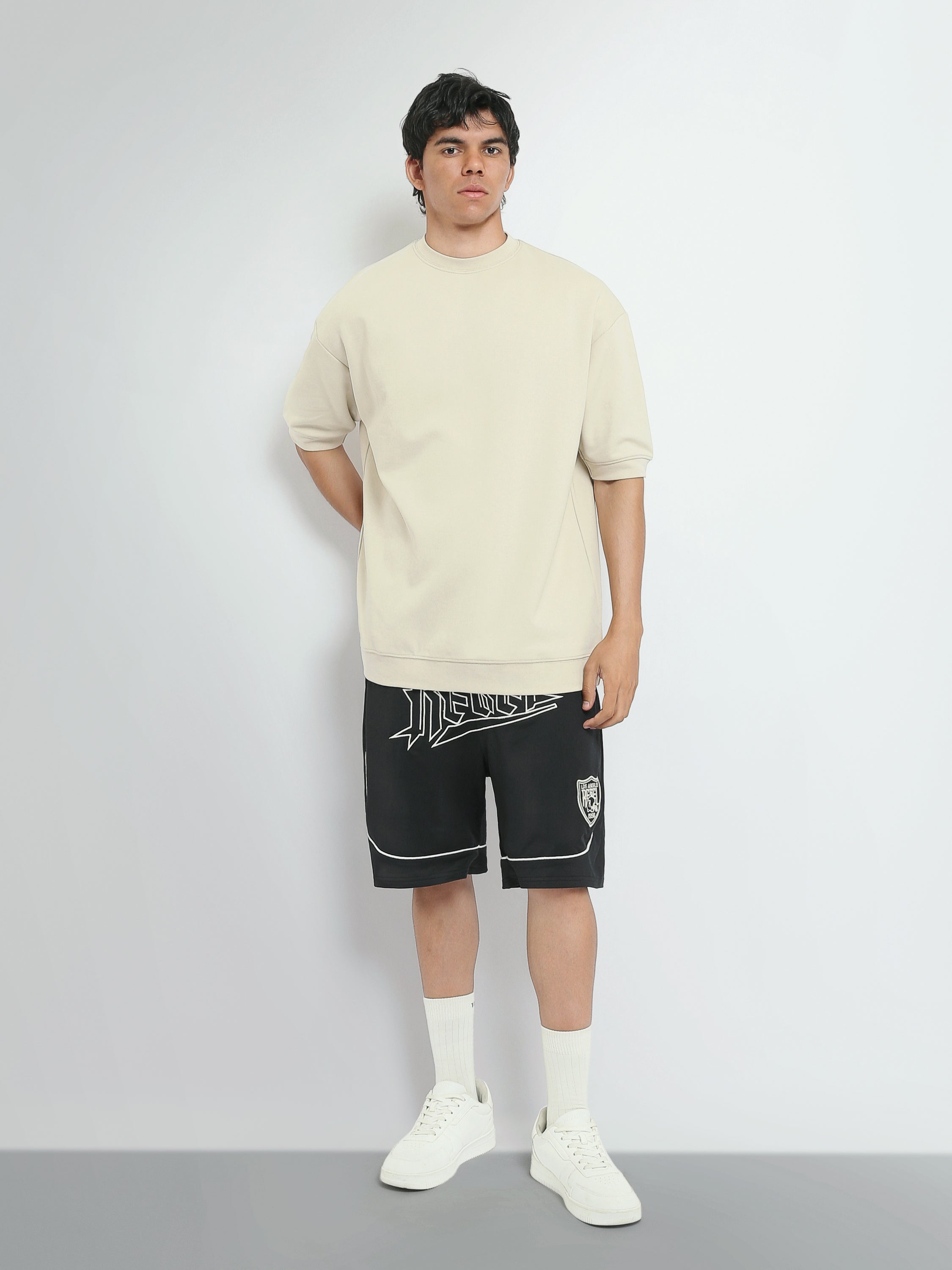 Town Team t-shirts round neck slouchy fit D-GREY