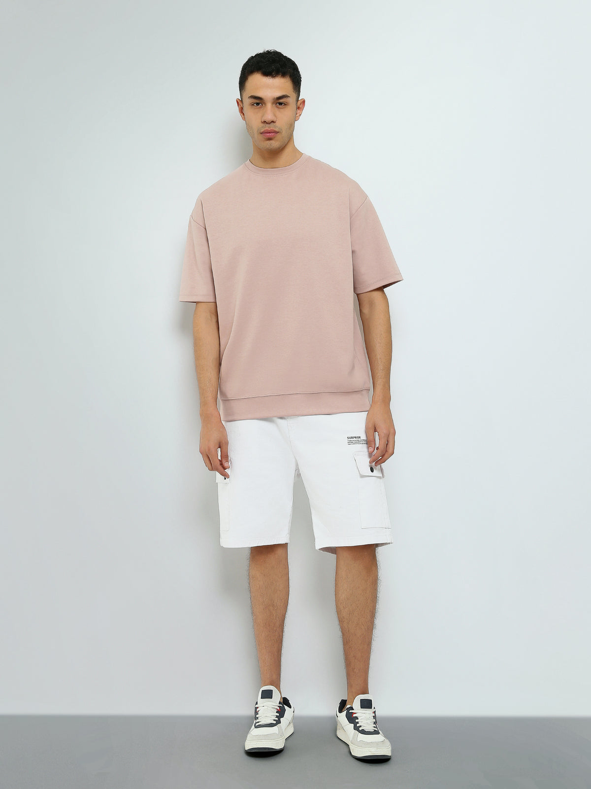 Town Team - Men's Slouchy round-neck T-shirts Cashmere Mixed Materials