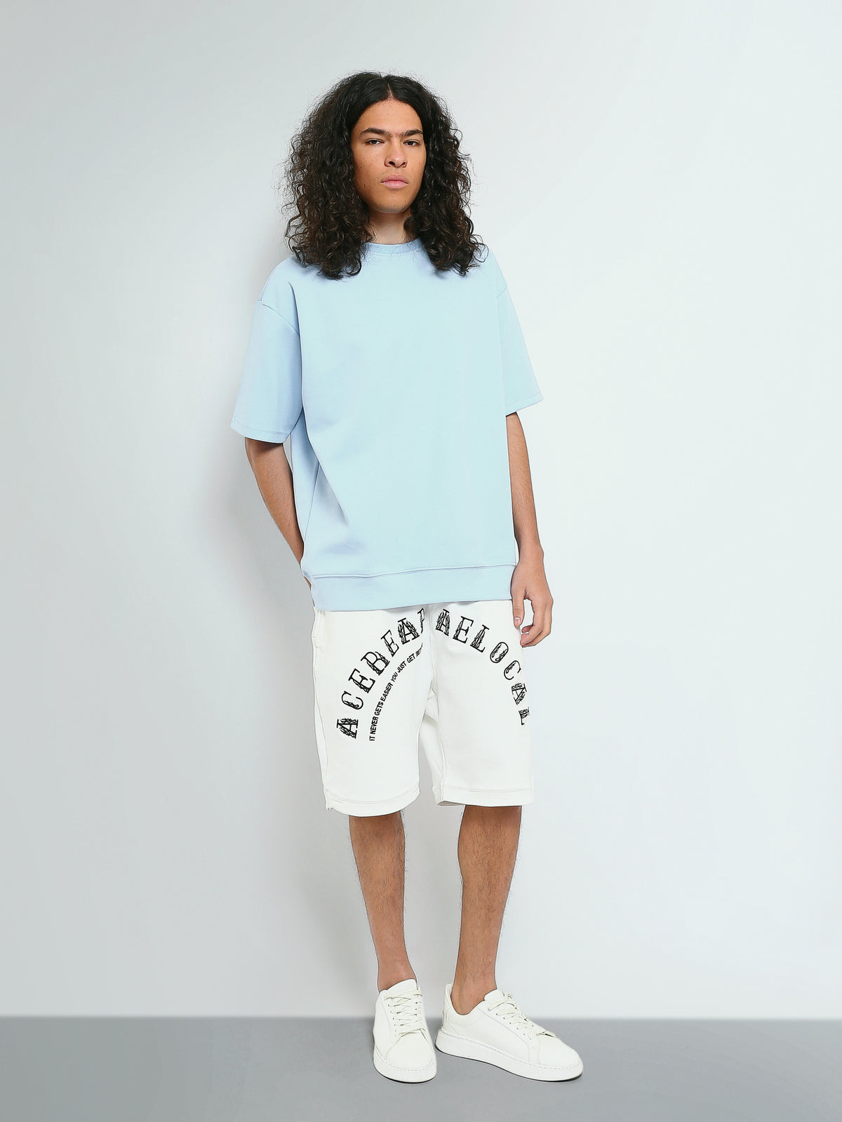 Town Team - Men's Slouchy round-neck T-shirts Cashmere Mixed Materials