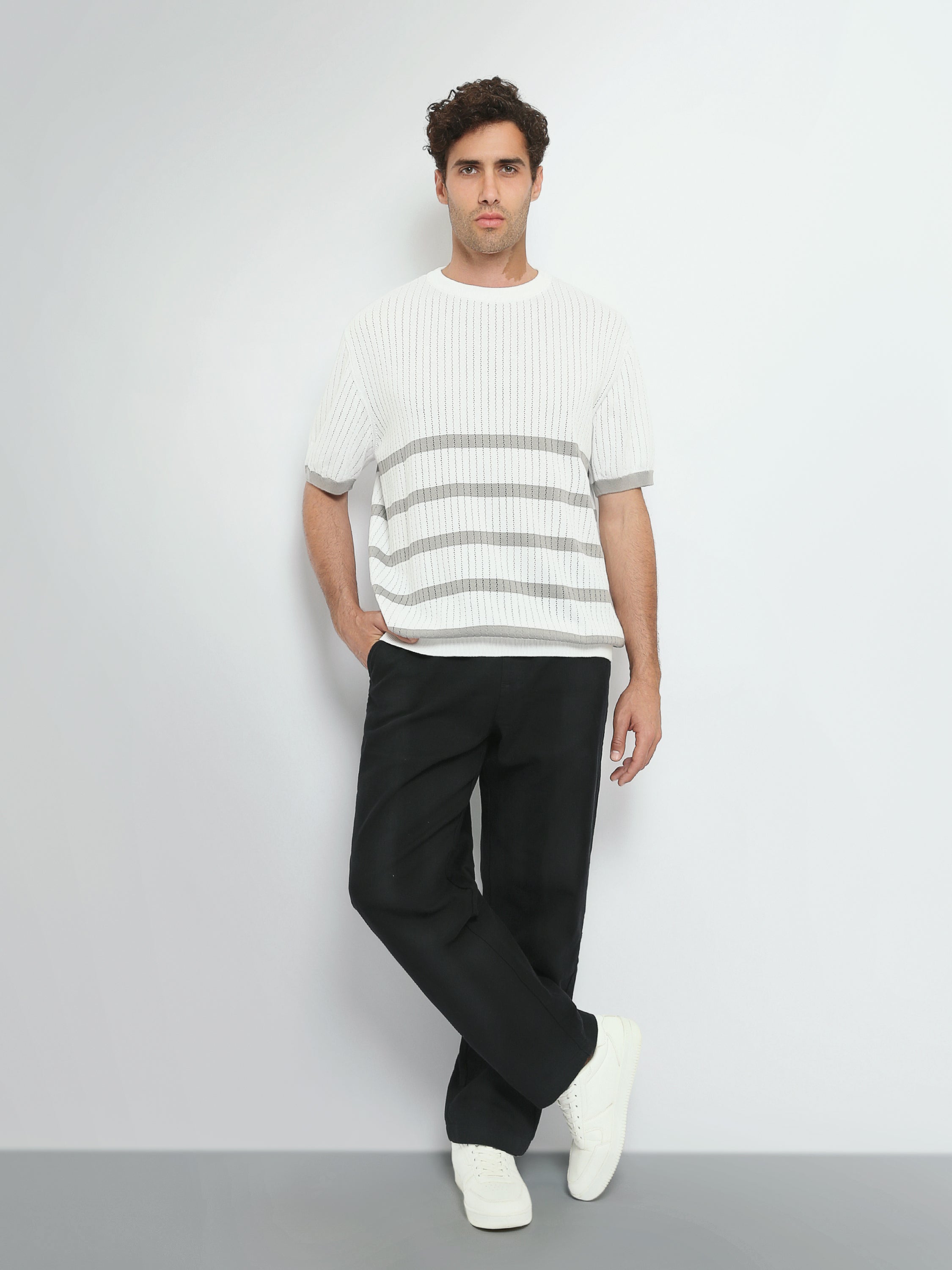 Town Team t-shirts round neck regular fit WHT/GRY
