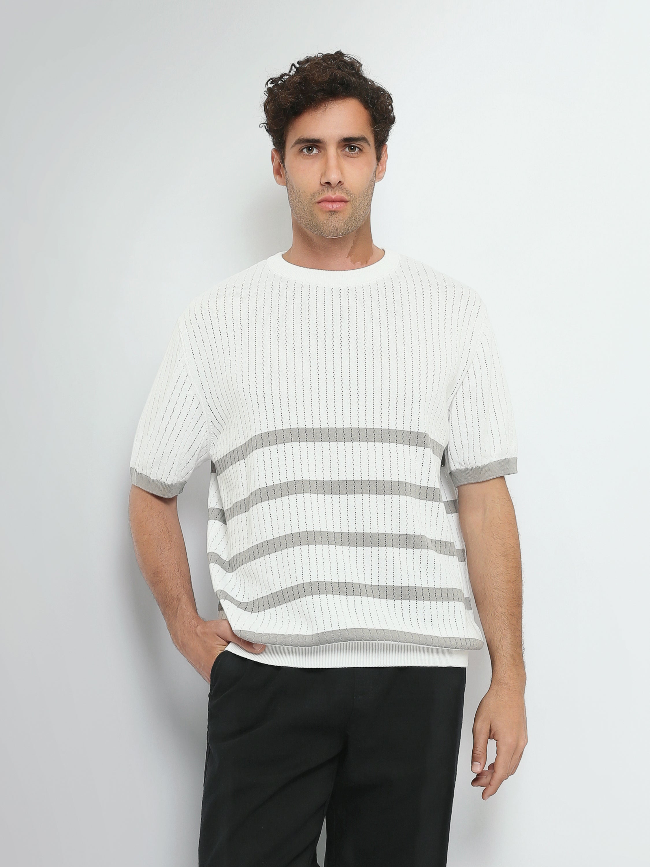 Town Team t-shirts round neck regular fit WHT/GRY