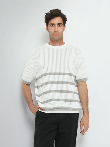 Town Team t-shirts round neck regular fit WHT/GRY