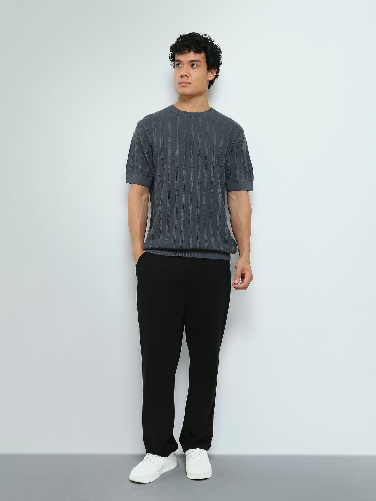 Town Team - Men's Regular round-neck T-shirts Blue Knit