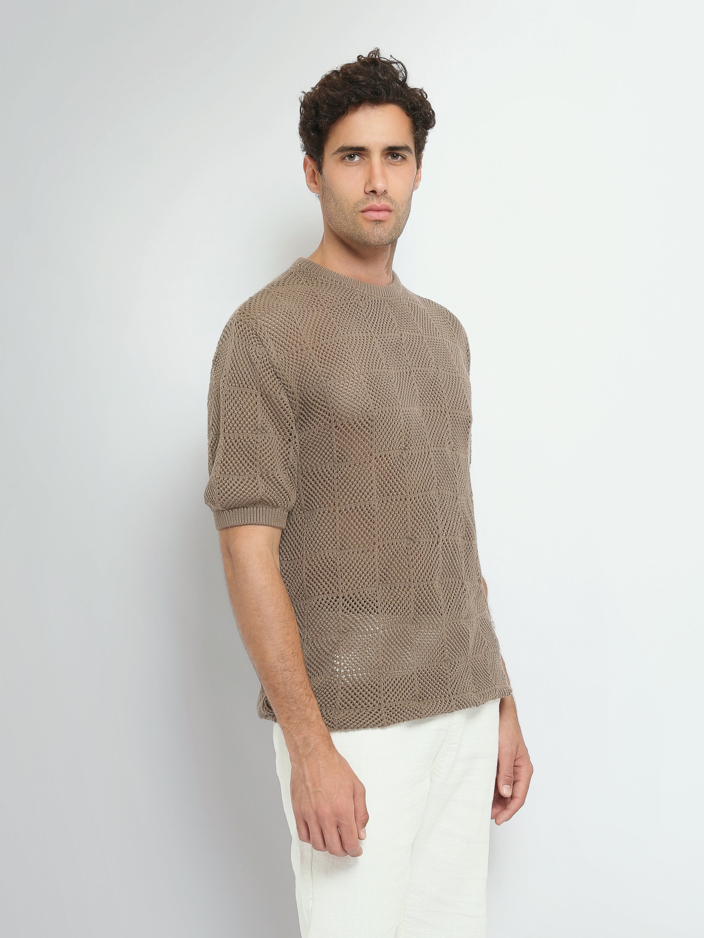 Town Team t-shirts round neck regular fit Khaki