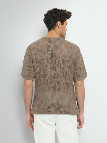 Town Team t-shirts round neck regular fit Khaki