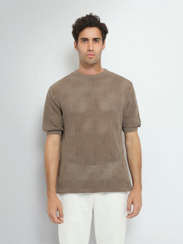 Town Team t-shirts round neck regular fit Khaki