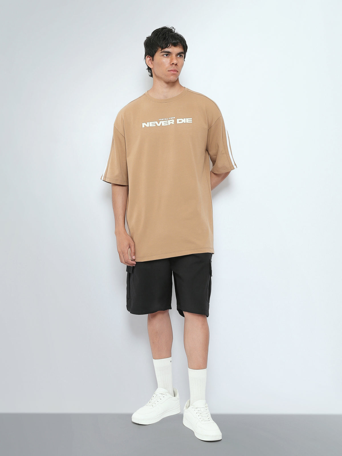 Town Team t-shirts round neck oversized fit Camel