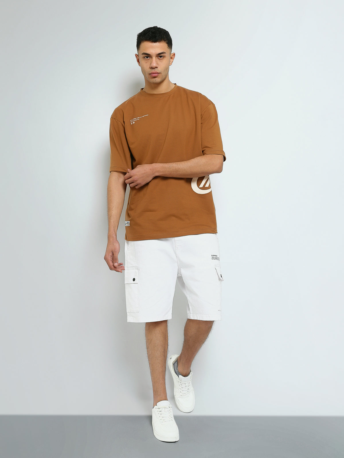 Town Team - Men's Oversized round-neck T-shirts Blue Summer Melton