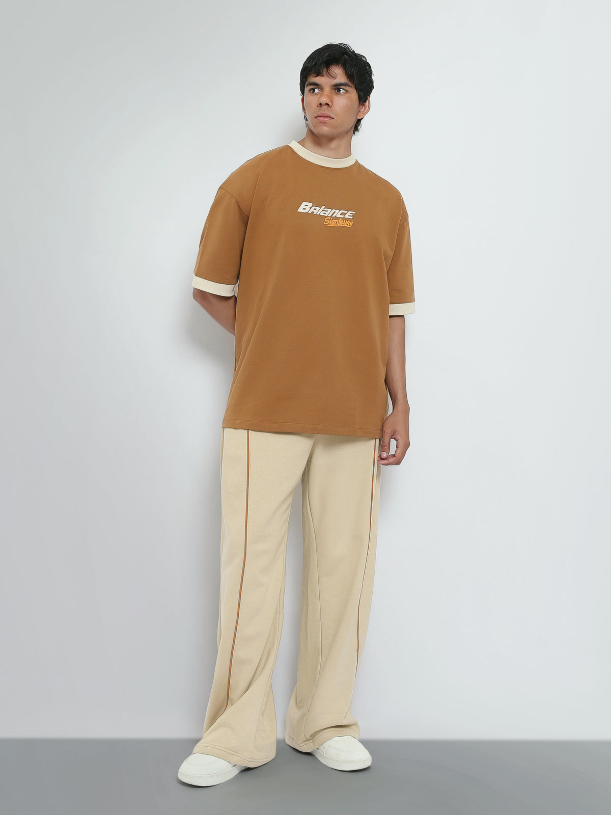 Town Team t-shirts round neck slouchy fit Camel