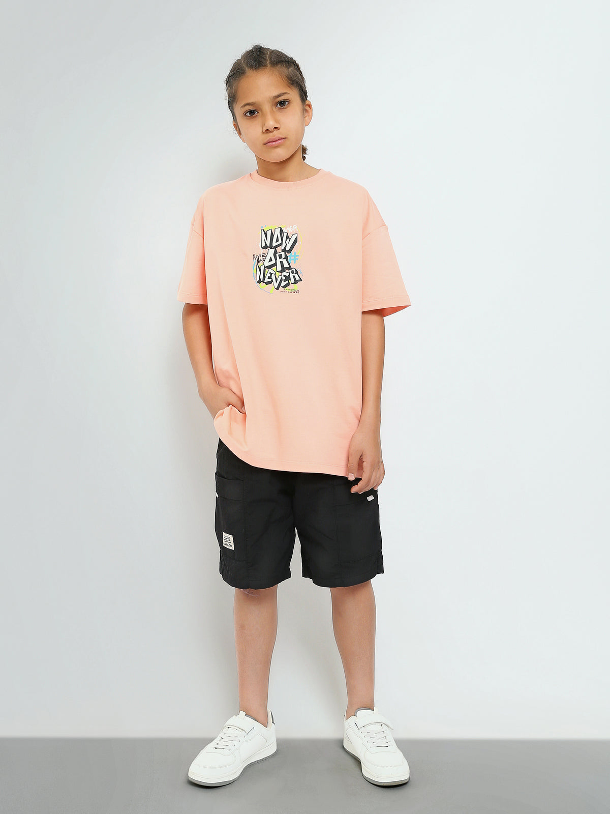 Town Team - Kids' Oversized round-neck Boys T-shirts Coral Summer Melton