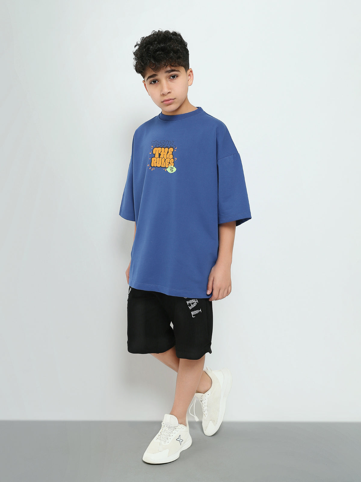 Town Team - Men's Loose round-neck Teens Boys T-shirts Blue Summer Melton