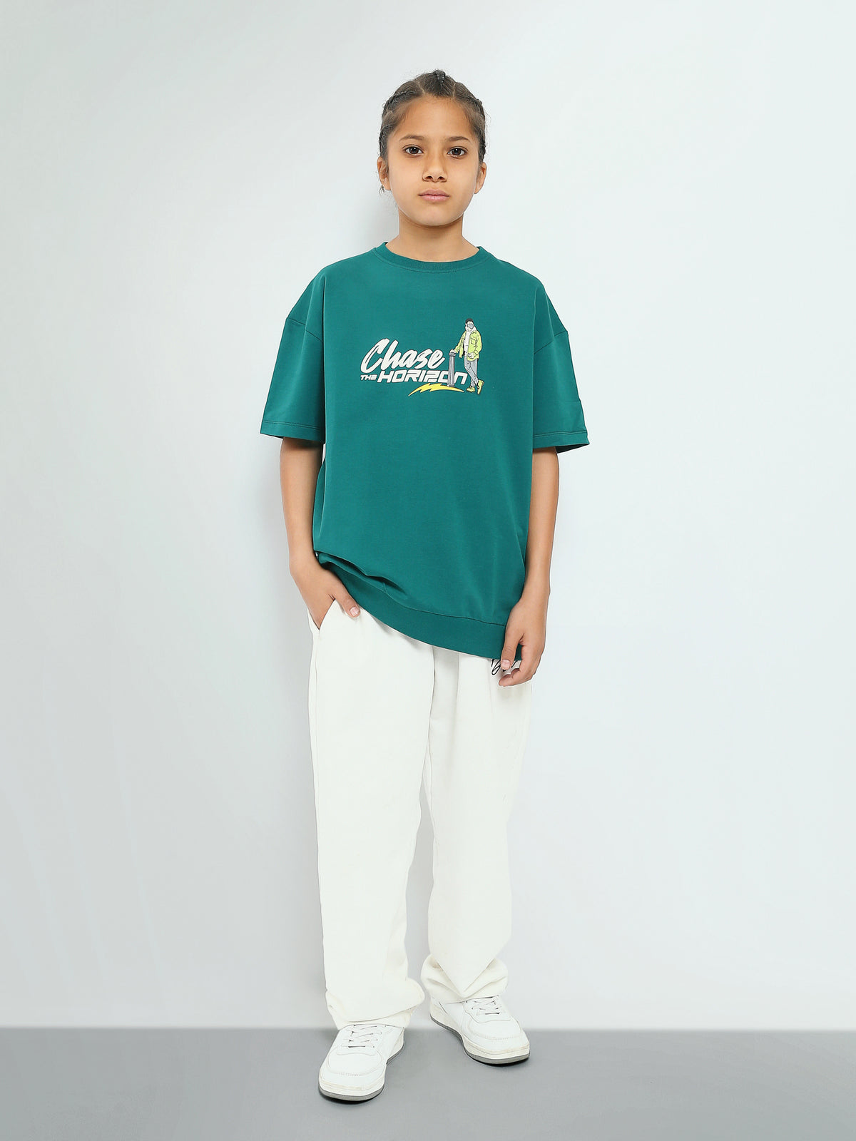 Town Team - Kids' Oversized round-neck Boys T-shirts Green Summer Melton