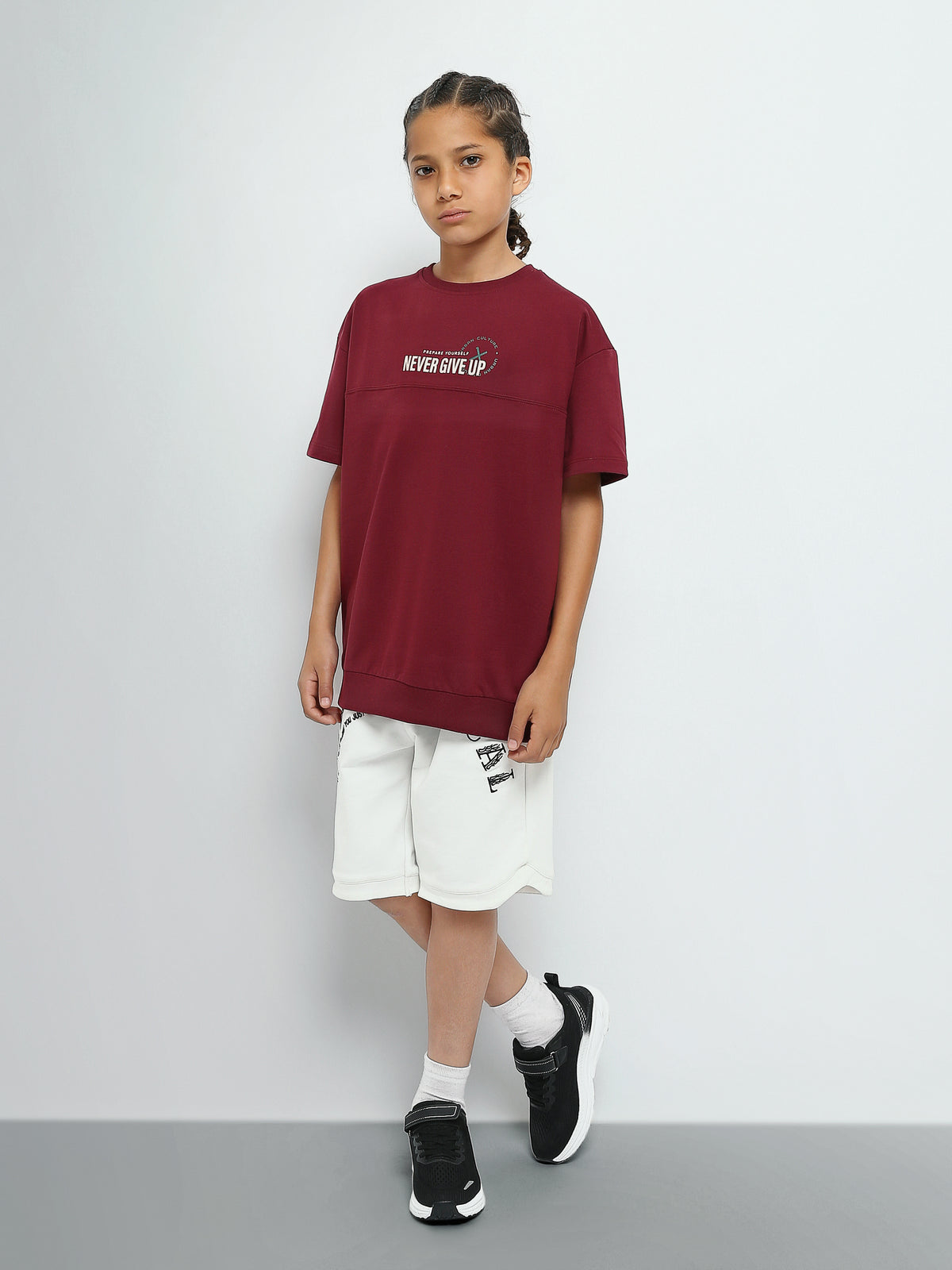 Town Team - Kids' Oversized round-neck Boys T-shirts Burgundy Summer Melton