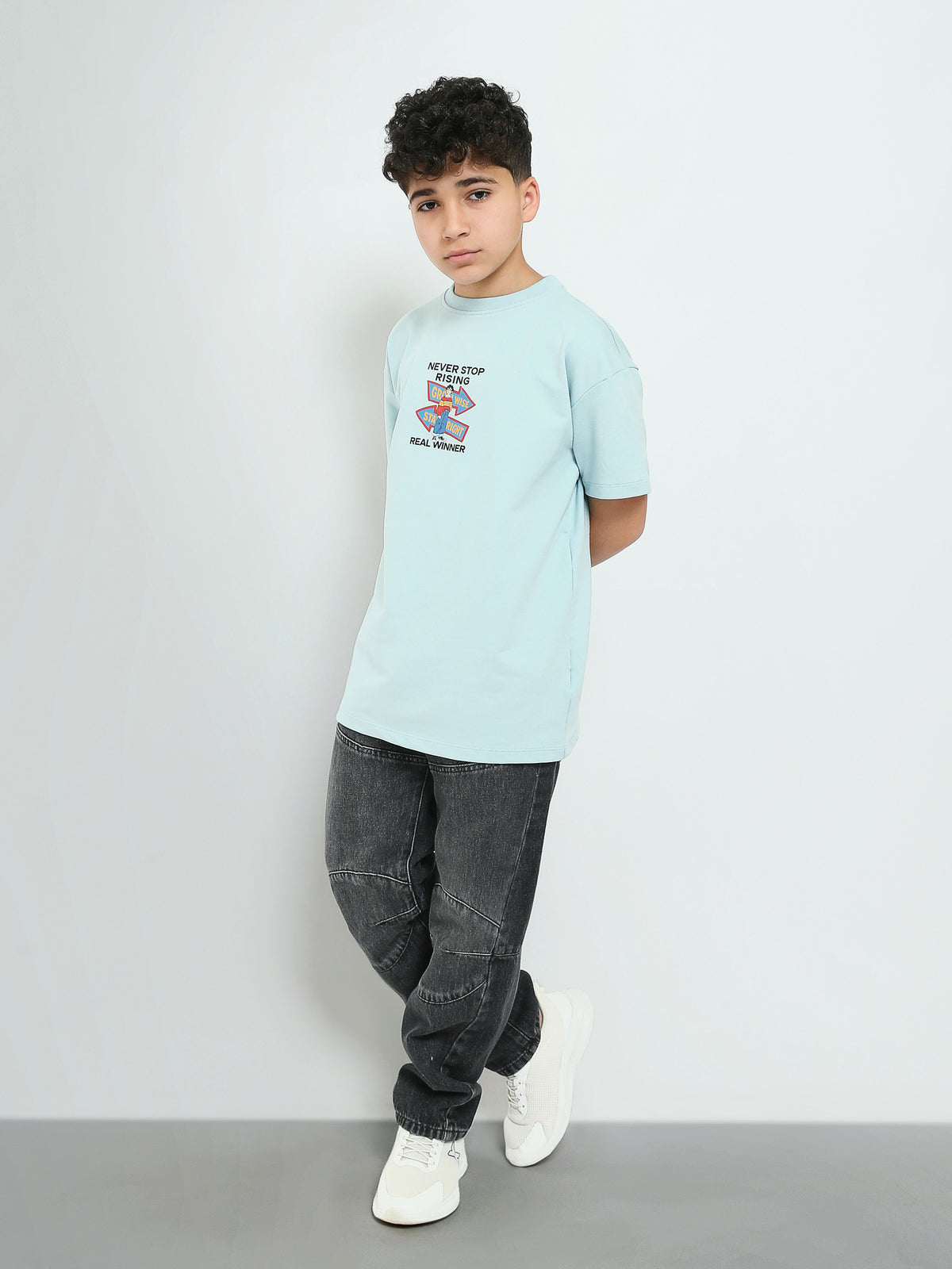 Town Team - Men's Oversized round-neck Teens Boys T-shirts TURQUOIS Summer Melton