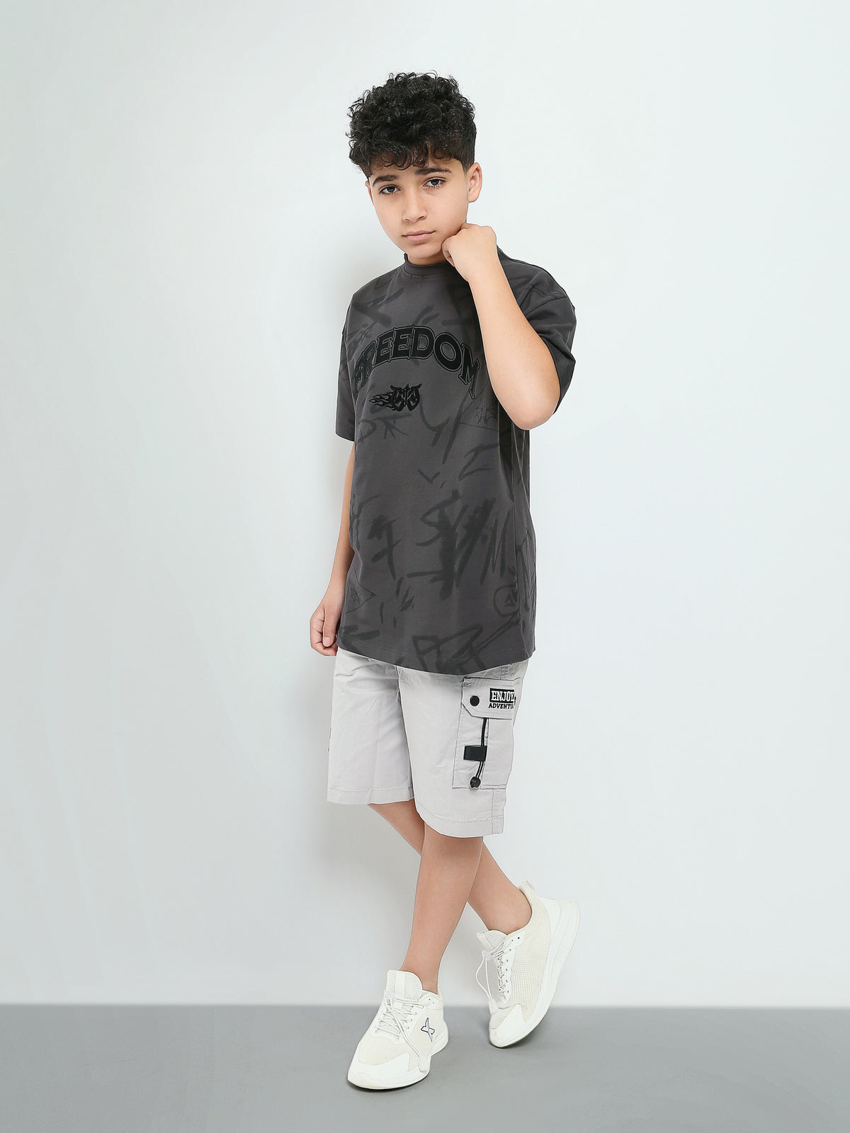 Town Team - Kids' Relaxed round-neck Boys T-shirts D-GREY Jersey