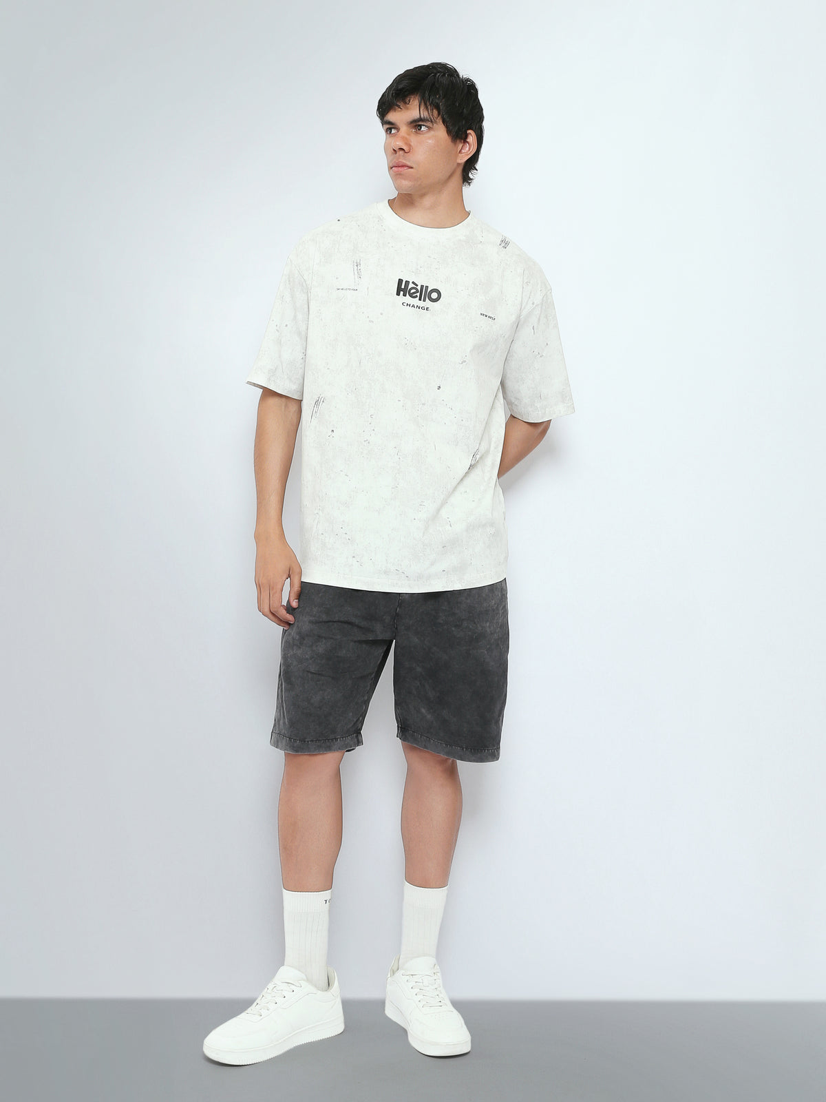 Town Team t-shirts round neck slouchy fit OFF WHIT
