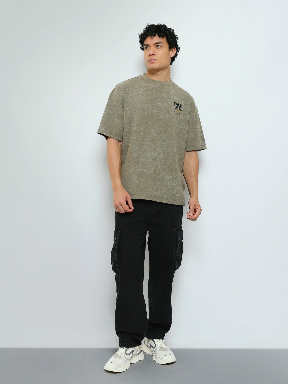 Town Team - Men's Slouchy round-neck T-shirts Caf?© Mixed fabric