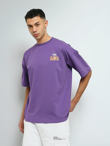Town Team - Men's Comfort round-neck T-shirts Mauve Cotton Blend