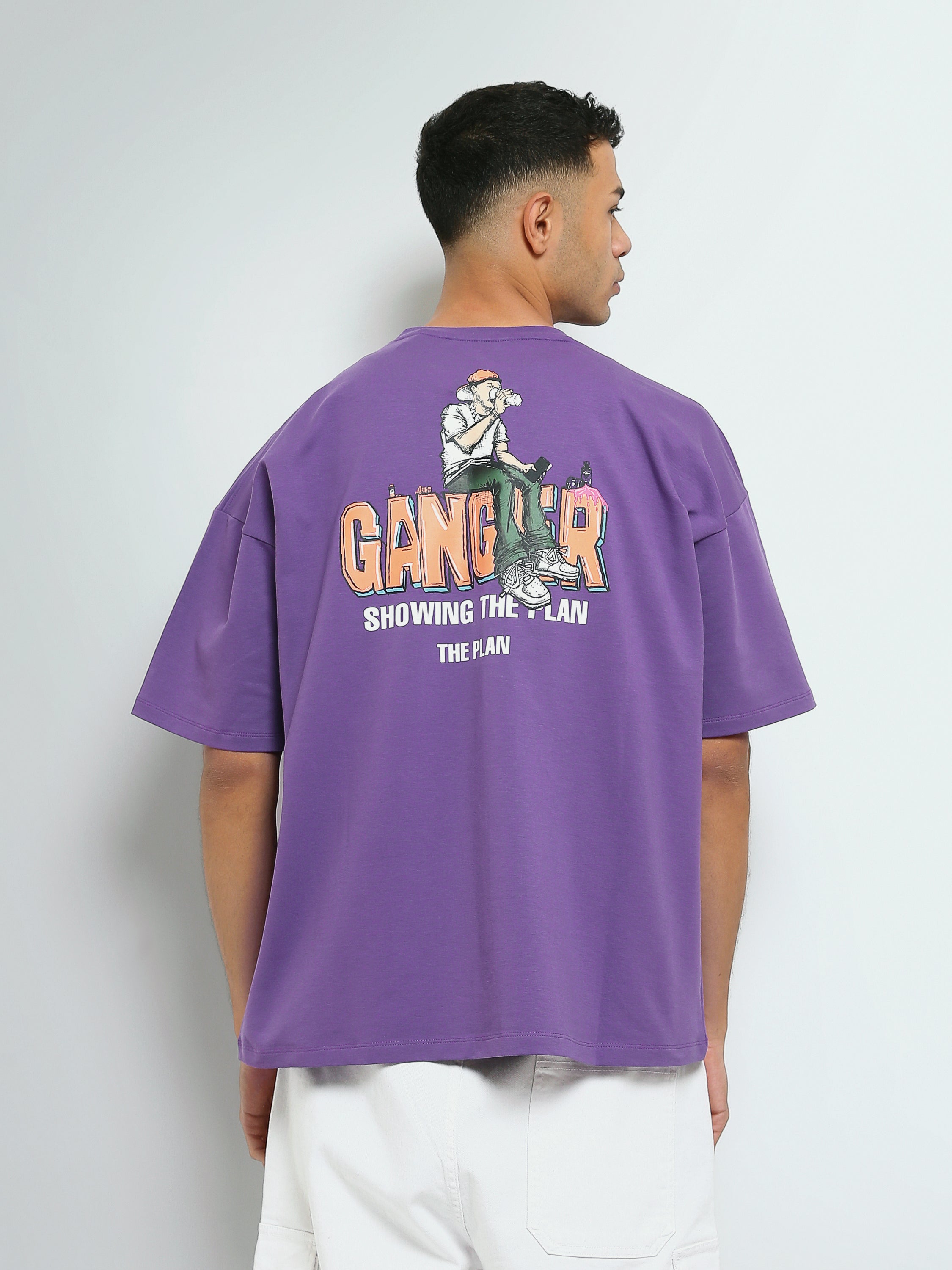 Town Team - Men's Comfort round-neck T-shirts Mauve Cotton Blend