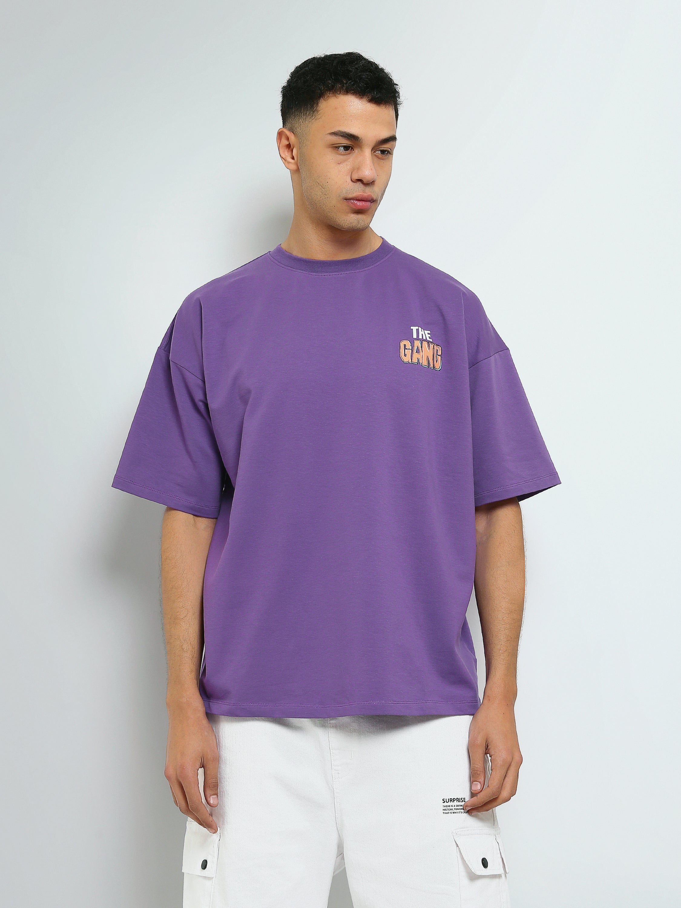 Town Team - Men's Comfort round-neck T-shirts Mauve Cotton Blend