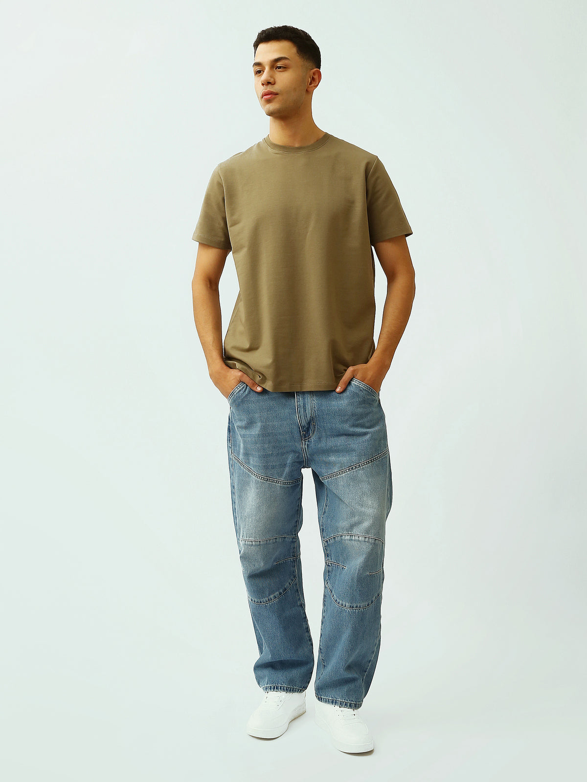 Town Team - Men's Slim round-neck T-shirts OFF WHIT SUMEER MELTON