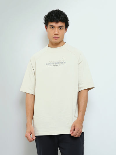 Town Team - Men's Oversized round-neck T-shirts Stone Cotton Blend