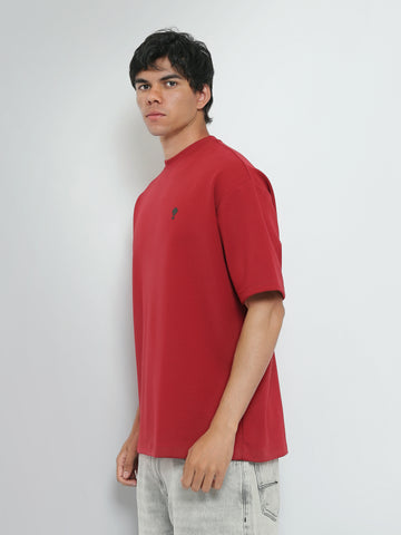 Town Team t-shirts round neck slouchy fit Red