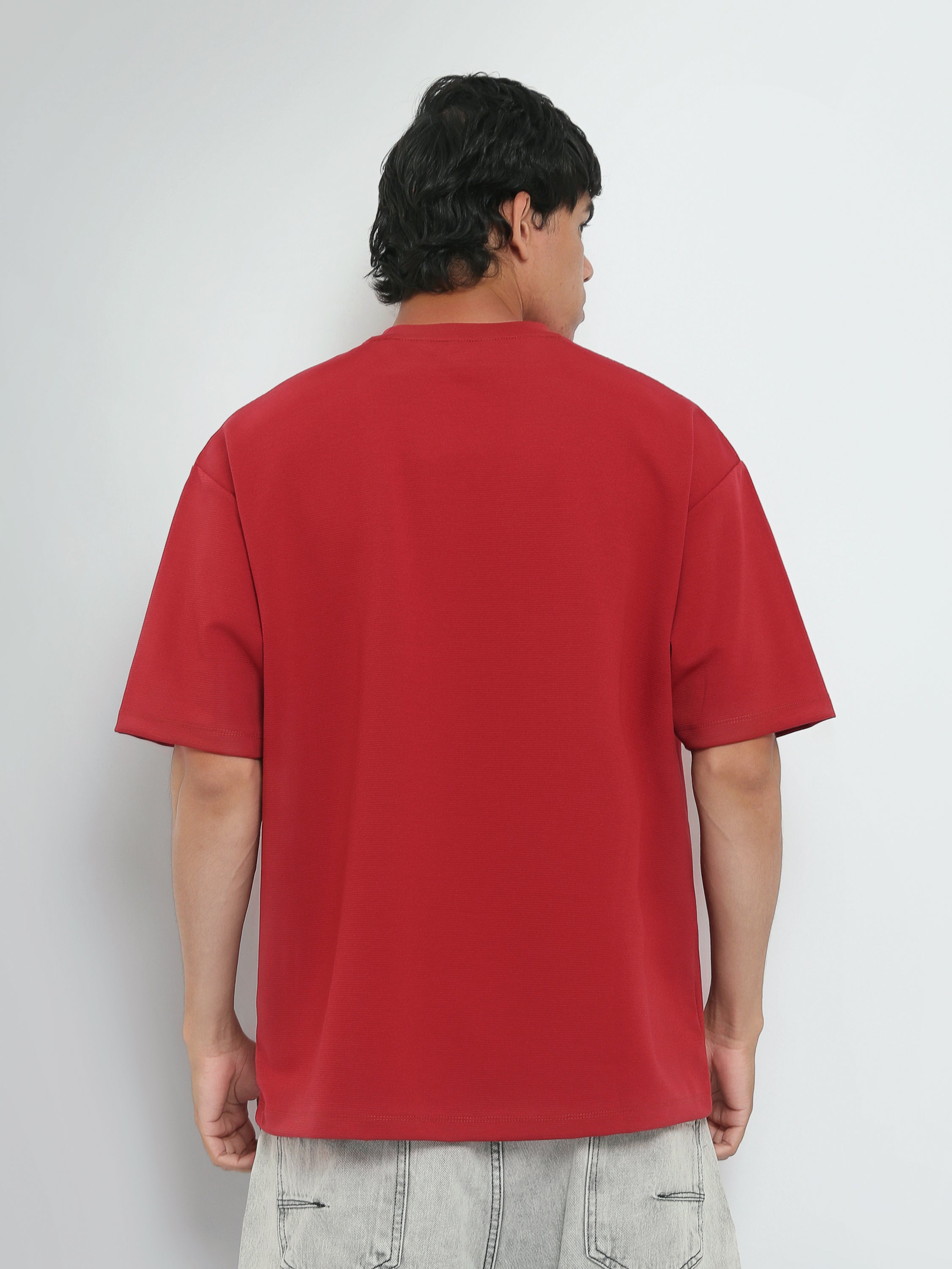 Town Team t-shirts round neck slouchy fit Red