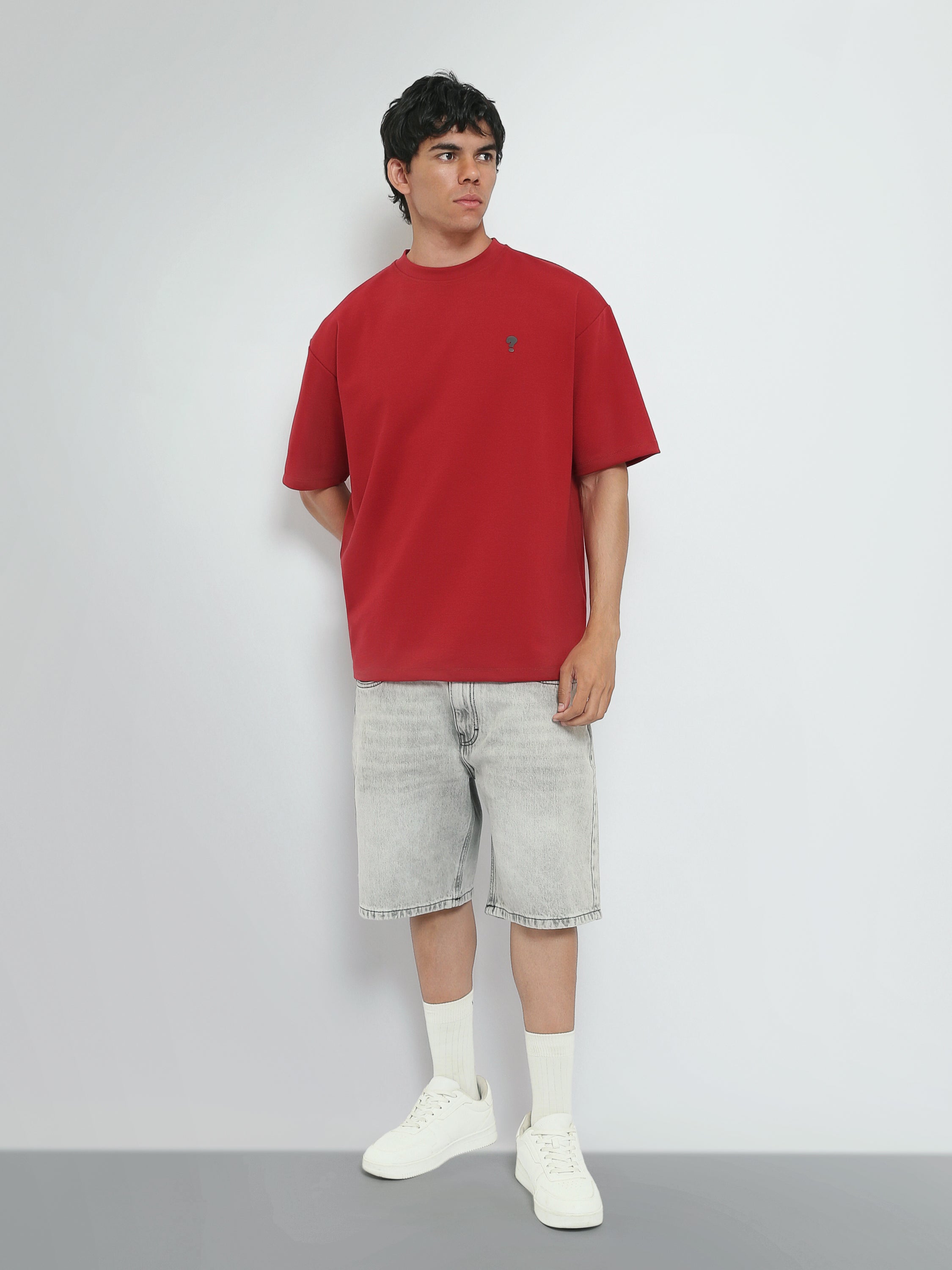 Town Team t-shirts round neck slouchy fit Red
