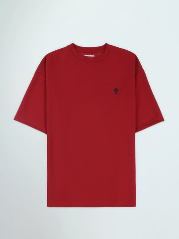 Town Team t-shirts round neck slouchy fit Red