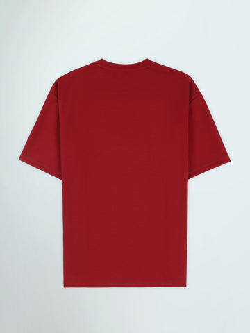 Town Team t-shirts round neck slouchy fit Red