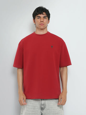 Town Team t-shirts round neck slouchy fit Red