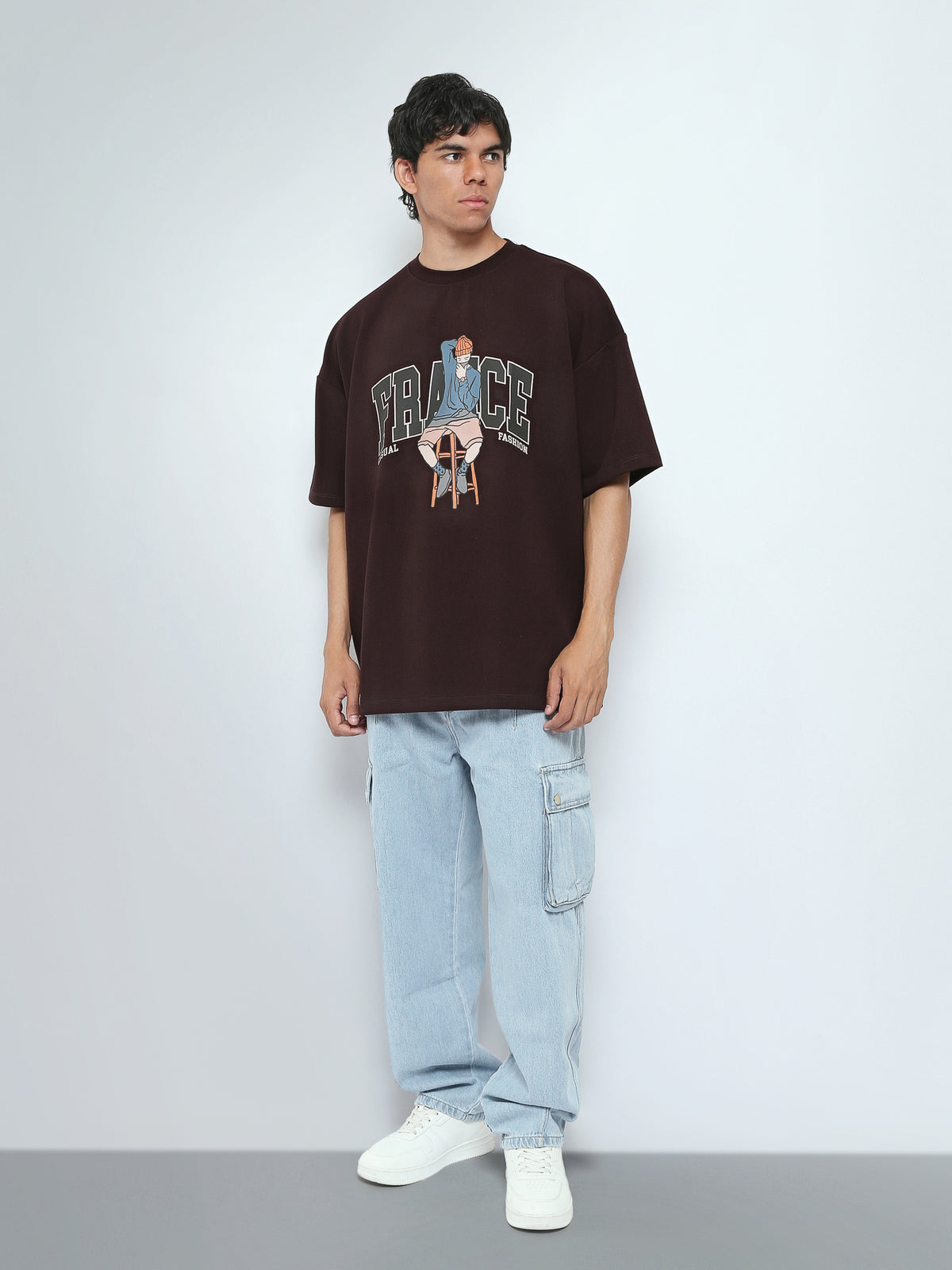 Town Team t-shirts round neck comfort fit Burgundy