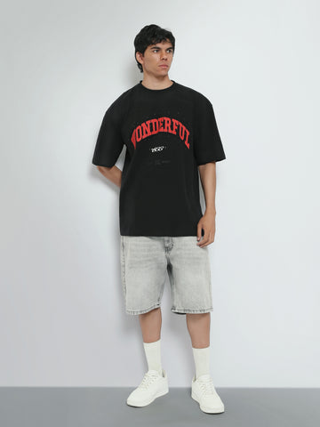 Town Team t-shirts round neck oversized fit Black