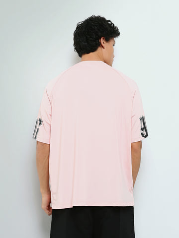 Town Team - Men's Comfort round-neck T-shirts Pink Mixed fabric