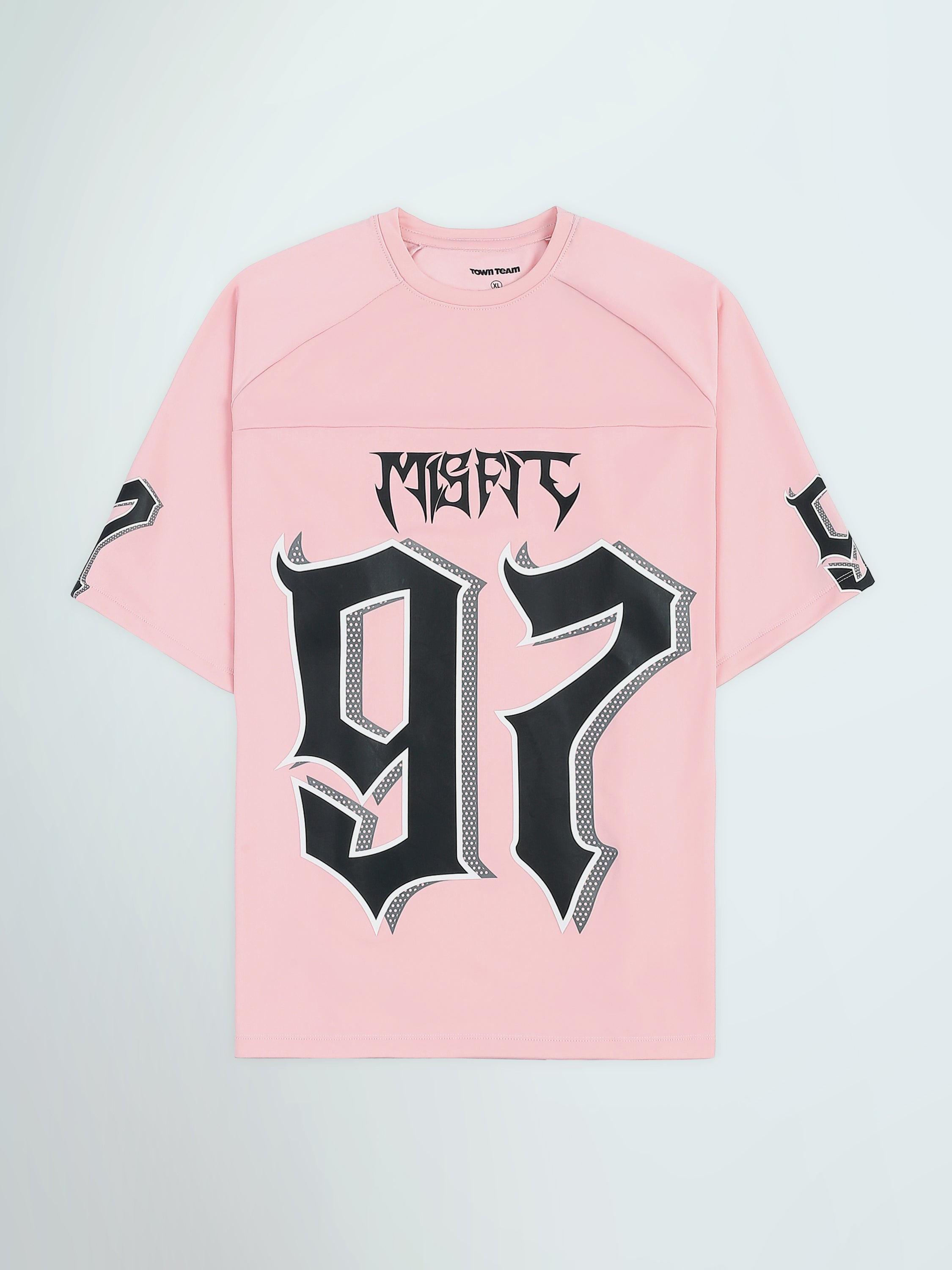 Town Team - Men's Comfort round-neck T-shirts Pink Mixed fabric