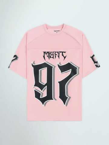 Town Team - Men's Comfort round-neck T-shirts Pink Mixed fabric