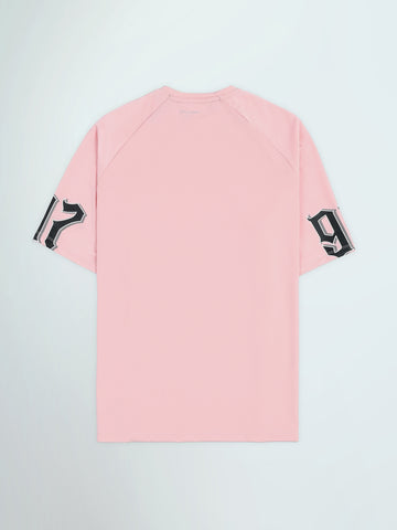 Town Team - Men's Comfort round-neck T-shirts Pink Mixed fabric