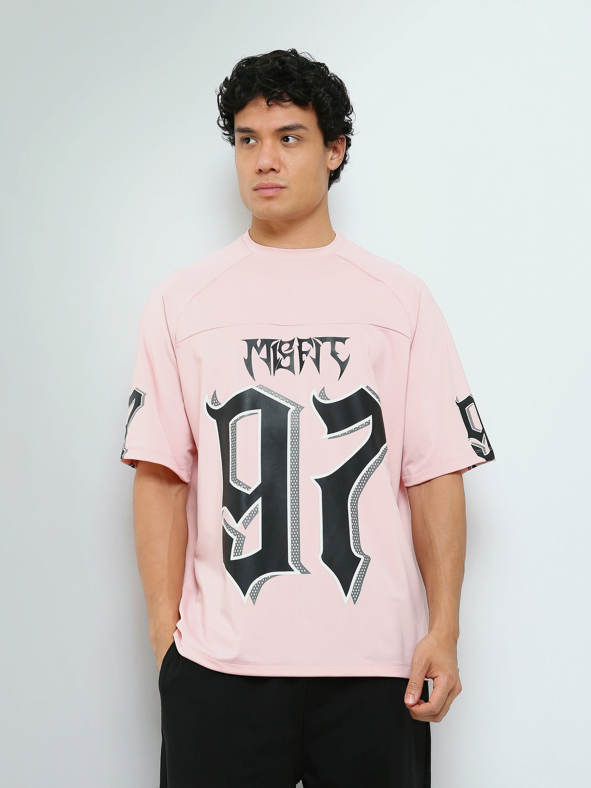 Town Team - Men's Comfort round-neck T-shirts Pink Mixed fabric