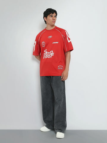 Town Team t-shirts round neck comfort fit Red
