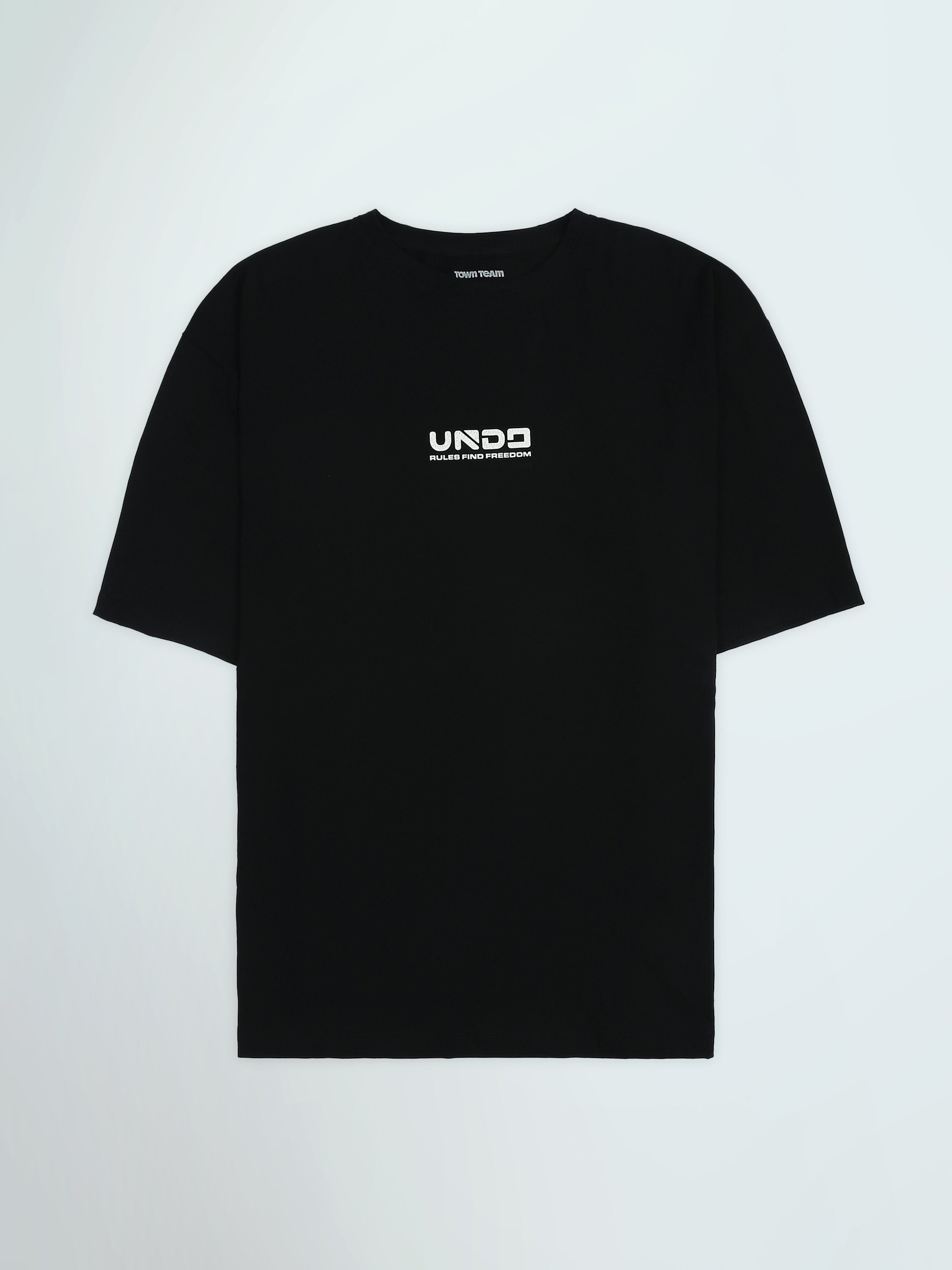 Town Team - Men's Oversized round-neck T-shirts Black Cotton Blend