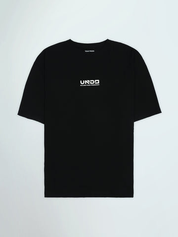 Town Team - Men's Oversized round-neck T-shirts Black Cotton Blend